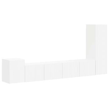 ARDEBO.de - TV-Schrankset Wandmontiert 3 pcs Weiß Holzwerkstoff