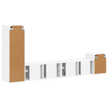 TV-Schrankset Wandmontiert 3 pcs Weiß Holzwerkstoff