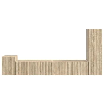 TV-Schrankset Wandmontiert 3 pcs Sonoma-Eiche Holzwerkstoff
