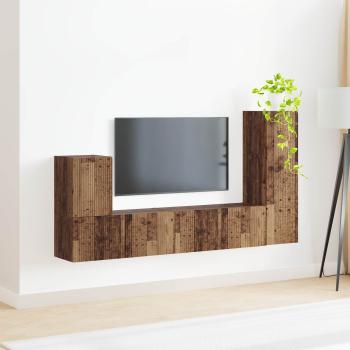 TV-Schrankset Wandmontiert 3 pcs Altholz Holzwerkstoff