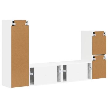 TV-Schrankset Wandmontiert 4 pcs Weiß Holzwerkstoff