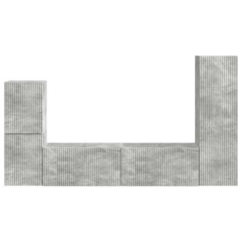 TV-Schrankset Wandmontiert 4 pcs Beton Grau Holzwerkstoff