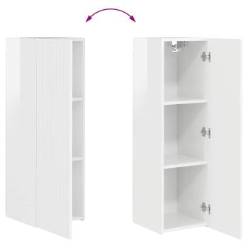 TV-Schrankset Wandmontiert 4 pcs Hochglanz Weiß Holzwerkstoff