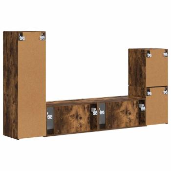 TV-Schrankset 4 pcs Geräucherte Eiche Holzwerkstoff