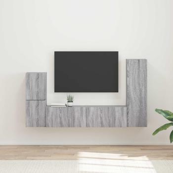 ARDEBO.de - TV-Schrankset 4 stk. Graues Sonoma Holzwerkstoff