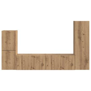 TV-Schrankset Wandmontiert 4 pcs Artisan-Eiche Holzwerkstoff