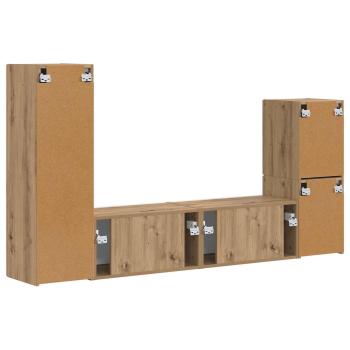 TV-Schrankset Wandmontiert 4 pcs Artisan-Eiche Holzwerkstoff