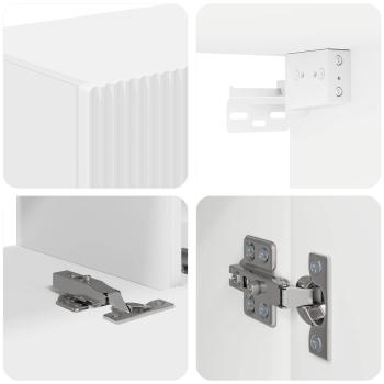 TV-Schrankset Wandmontiert 4 pcs Weiß Holzwerkstoff