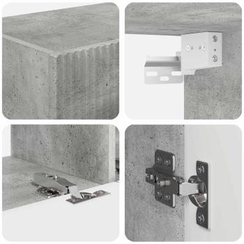 TV-Schrankset Wandmontiert 4 pcs Beton Grau Holzwerkstoff