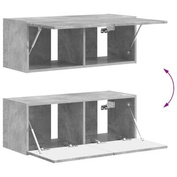 TV-Schrankset Wandmontiert 4 pcs Beton Grau Holzwerkstoff