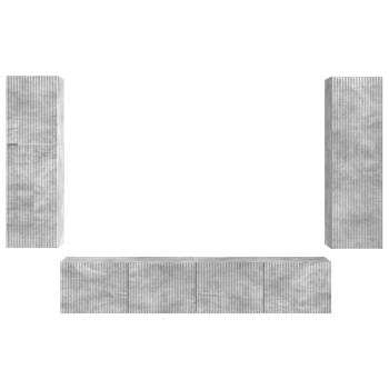 TV-Schrankset Wandmontiert 4 pcs Beton Grau Holzwerkstoff