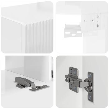 TV-Schrankset Wandmontiert 4 pcs Hochglanz Weiß Holzwerkstoff