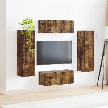 TV-Schrankset 4 pcs Geräucherte Eiche Holzwerkstoff