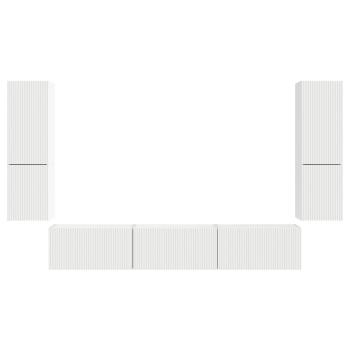 TV-Schrankset Wandmontiert 4 pcs Weiß Holzwerkstoff