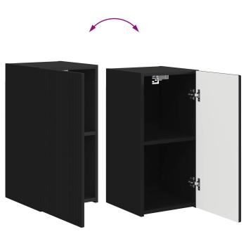 TV-Schrankset Wandmontiert 4 pcs Schwarz Holzwerkstoff