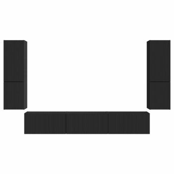 TV-Schrankset Wandmontiert 4 pcs Schwarz Holzwerkstoff