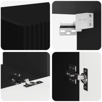 TV-Schrankset Wandmontiert 4 pcs Schwarz Holzwerkstoff