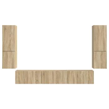 TV-Schrankset Wandmontiert 4 pcs Sonoma-Eiche Holzwerkstoff