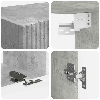 TV-Schrankset Wandmontiert 4 pcs Beton Grau Holzwerkstoff