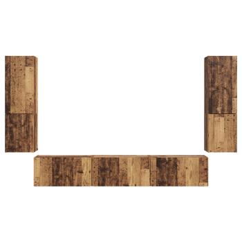 TV-Schrankset Wandmontiert 4 pcs Altholz Holzwerkstoff