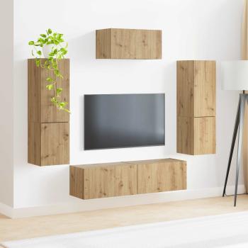 TV-Schrankset Wandmontiert 4 pcs Artisan-Eiche Holzwerkstoff