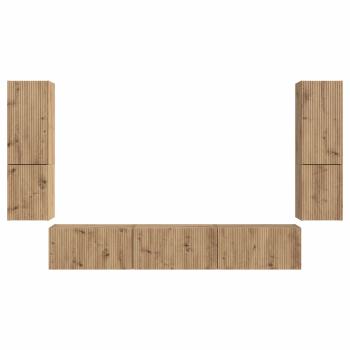 TV-Schrankset Wandmontiert 4 pcs Artisan-Eiche Holzwerkstoff