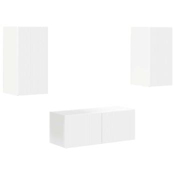 TV-Schrankset Wandmontiert 6 pcs Weiß Holzwerkstoff