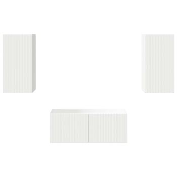 TV-Schrankset Wandmontiert 6 pcs Weiß Holzwerkstoff