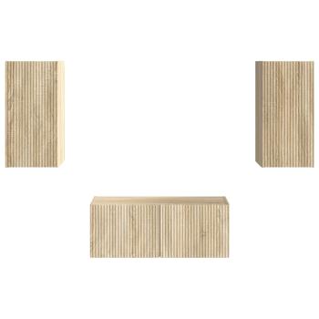 TV-Schrankset Wandmontiert 6 pcs Sonoma-Eiche Holzwerkstoff