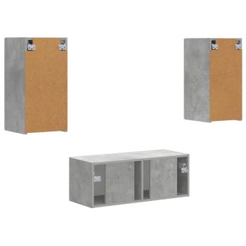 TV-Schrankset Wandmontiert 6 pcs Beton Grau Holzwerkstoff
