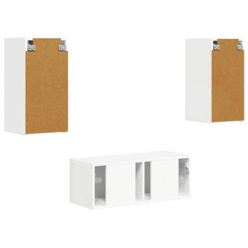 TV-Schrankset Wandmontiert 6 pcs Hochglanz Weiß Holzwerkstoff