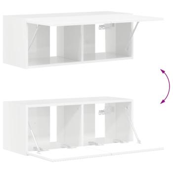 TV-Schrankset Wandmontiert 6 pcs Hochglanz Weiß Holzwerkstoff