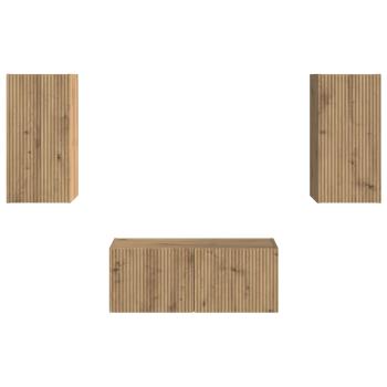 TV-Schrankset Wandmontiert 6 pcs Artisan-Eiche Holzwerkstoff