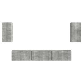 ARDEBO.de - TV-Schrankset Wandmontiert 3 pcs Beton Grau Holzwerkstoff