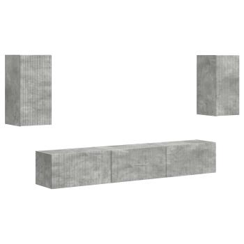 TV-Schrankset 5 stk. Betongrau Holzwerkstoff