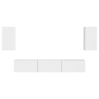 TV-Schrankset Wandmontiert 3 pcs Hochglanz Weiß Holzwerkstoff