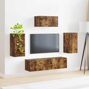 TV-Schrankset 3 pcs Geräucherte Eiche Holzwerkstoff