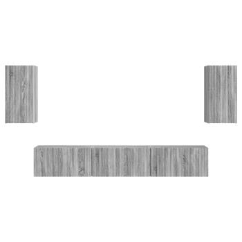 TV-Schrankset Wandmontiert 3 pcs Graues Sonoma Holzwerkstoff