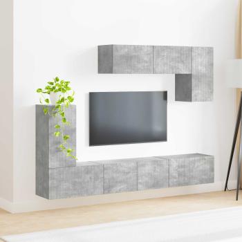 TV-Schrankset 4 Stk. Beton Grau Holzwerkstoff