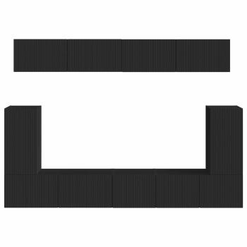 TV-Schrankset Wandmontiert 5 pcs Schwarz Holzwerkstoff