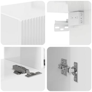 TV-Schrankset Wandmontiert 5 pcs Hochglanz Weiß Holzwerkstoff