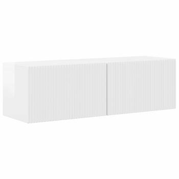 TV-Schrankset Wandmontiert 5 pcs Hochglanz Weiß Holzwerkstoff