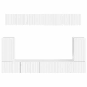 TV-Schrankset Wandmontiert 5 pcs Hochglanz Weiß Holzwerkstoff