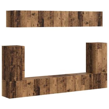 ARDEBO.de - TV-Schrankset Wandmontiert 5 pcs Altholz Holzwerkstoff