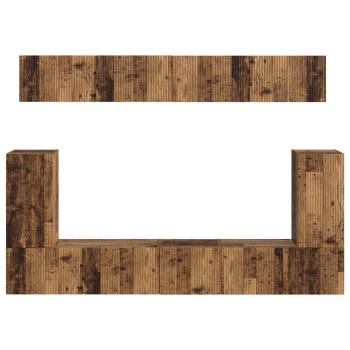 TV-Schrankset Wandmontiert 5 pcs Altholz Holzwerkstoff