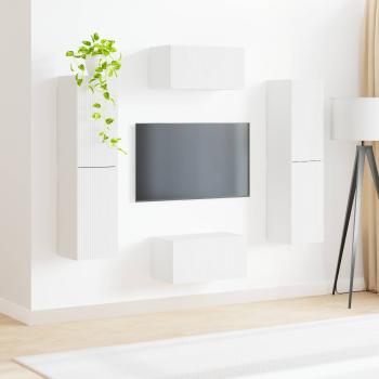 TV-Schrankset 6 stk. Weiß Holzwerkstoff