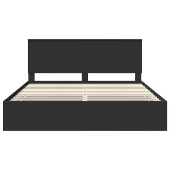 Bettrahmen mit Schubladen Schwarz 180 x 200 cm Ingenieurs Holz