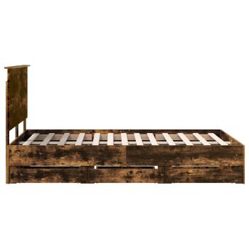 Bettrahmen Geräucherte Eiche 120 x 200 cm Ingenieurs Holz