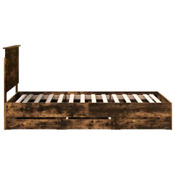 Bettrahmen Geräucherte Eiche 100 x 200 cm Ingenieurs Holz
