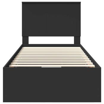 Bettrahmen mit Schubladen Schwarz 90 x 200 cm Ingenieurs Holz